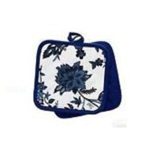 Blue and White Floral - Royal Norfolk Pattern Pot Holders - Home Collection 7" x